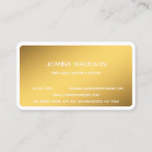 Minimale Elegant Trendy Gold Writer Editor Visitekaartje (Voorkant)