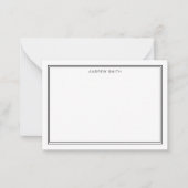 Minimale elegant twee-grens Professional zwart Notitiekaartje (Voorkant)