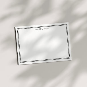 Minimale elegant twee-grens Professional zwart Notitiekaartje