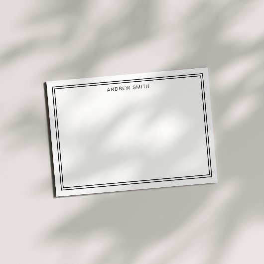 Minimale elegant twee-grens Professional zwart Notitiekaartje