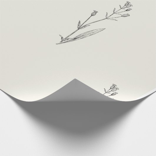 Minimale Elegant Vintage Floral Cadeaupapier (Hoek)