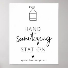 Minimale elegant voor handontsmettingsstation poster