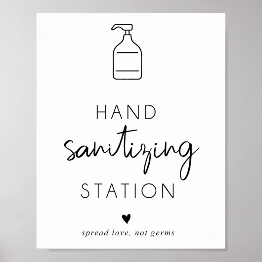 Minimale elegant voor handontsmettingsstation poster (Voorkant)