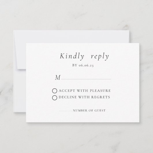 Minimale Elegant Wedding RSVP-kaart RSVP Kaartje (Voorkant)