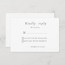 Minimale Elegant Wedding RSVP-kaart