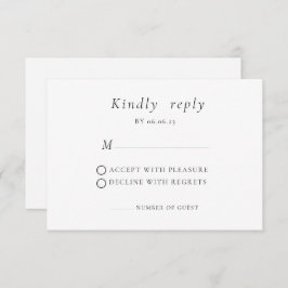 Minimale Elegant Wedding RSVP-kaart RSVP Kaartje