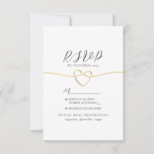 Minimale Elegant Wedding RSVP-kaart RSVP Kaartje (Voorkant)