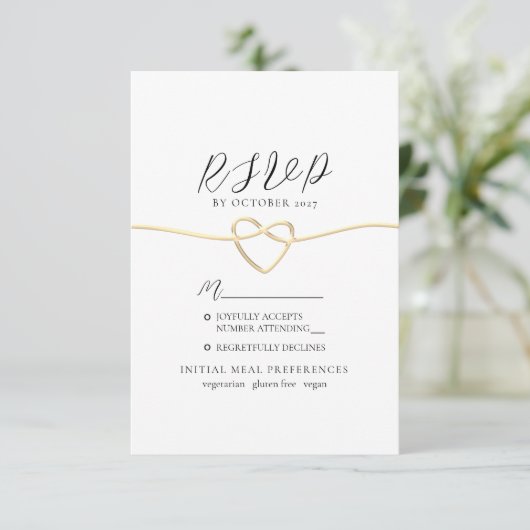 Minimale Elegant Wedding RSVP-kaart RSVP Kaartje (Staand voorkant)