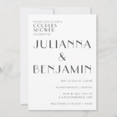 Minimale Elegant White Art Deco Couples Shower Kaart (Voorkant)