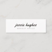 Minimale Elegant White Black Makeup Artist Mini Visitekaartje (Voorkant)