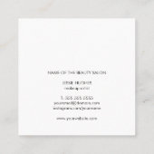 Minimale Elegant White Black Makeup Artist Vierkante Visitekaartje (Achterkant)