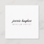 Minimale Elegant White Black Makeup Artist Vierkante Visitekaartje (Voorkant)