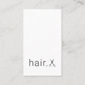 Minimale Elegant White Black Scissors Haarstylist Visitekaartje (Voorkant)