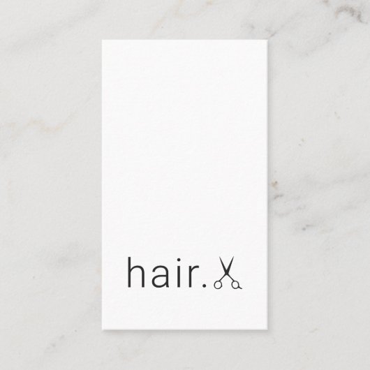 Minimale Elegant White Black Scissors Haarstylist Visitekaartje (Voorkant)