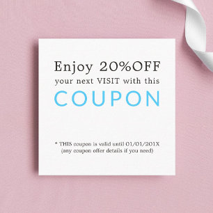 Minimale Elegant White Blue Salon Coupon