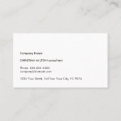 Minimale Elegant White Faux Gold Line Consultant Visitekaartje (Achterkant)