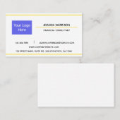 Minimale Elegant White Logo Shiny Gold Lines Visitekaartje (Voorkant / Achterkant)