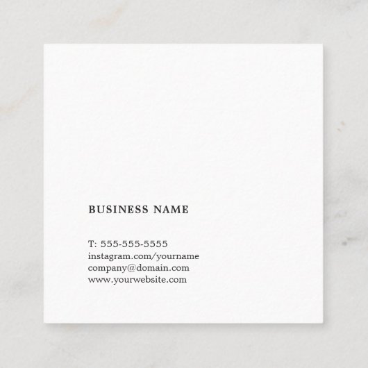 Minimale Elegant Wooden Interior Designer Vierkante Visitekaartje (Achterkant)