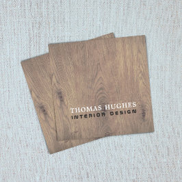 Minimale Elegant Wooden Interior Designer Vierkante Visitekaartje