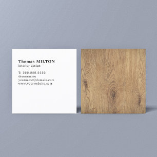 Minimale Elegant Wooden White Interior Designer Vierkante Visitekaartje