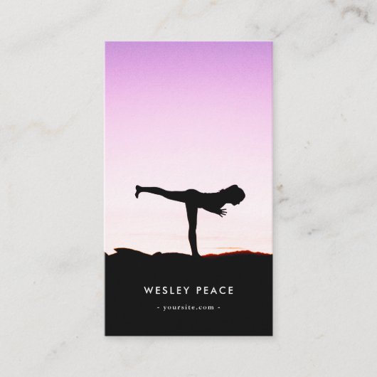 Minimale Elegant Yoga Qr-code Visitekaartje (Voorkant)
