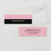 Minimale elegant zwart-roze schoonheid mini visitekaartje (Voorkant / Achterkant)