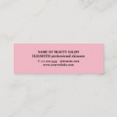 Minimale elegant zwart-roze schoonheid mini visitekaartje (Achterkant)