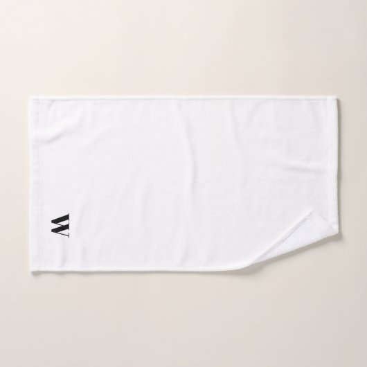 Minimale elegant zwart-wit aangepast monogram bad handdoek (Handdoek)