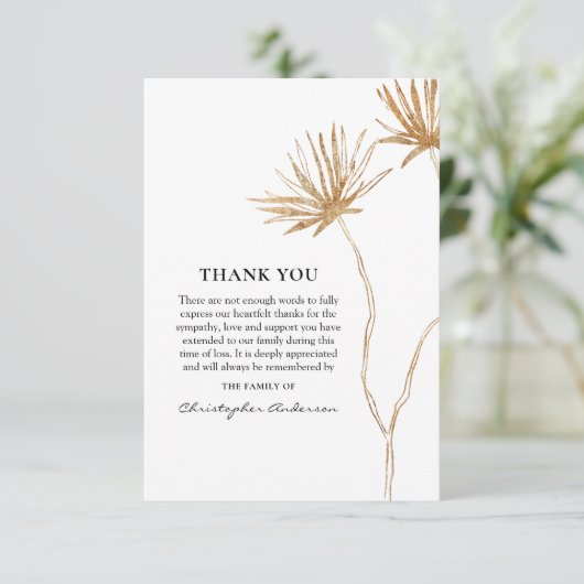 Minimale Elegante Begrafenissympathie Bedankkaart (Staand voorkant)