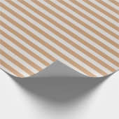 Minimale Elegante Beige Grijze Strepen Cadeaupapier (Hoek)