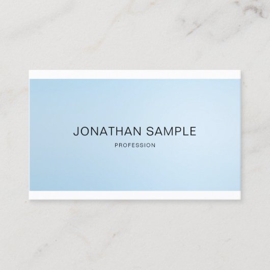 Minimale elegante blauw design met professioneel d visitekaartje (Voorkant)