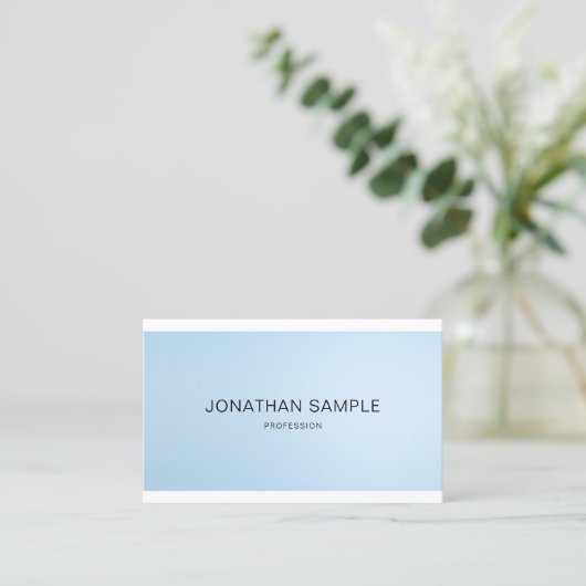 Minimale elegante blauw design met professioneel d visitekaartje (Staand voorkant)