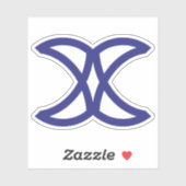 Minimale Elegante Blauwe Letter X Monogram Sticker (Vel)