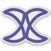 Minimale Elegante Blauwe Letter X Monogram Sticker (Voorkant)