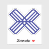 Minimale Elegante Blauwe Letter X Monogram Sticker (Vel)