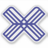 Minimale Elegante Blauwe Letter X Monogram Sticker (Voorkant)