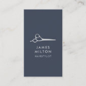 Minimale Elegante Blauwe Licht Grijze Hair Stylist Visitekaartje (Voorkant)