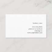 Minimale Elegante Blauwe Strepen Interieur Designe Visitekaartje (Achterkant)