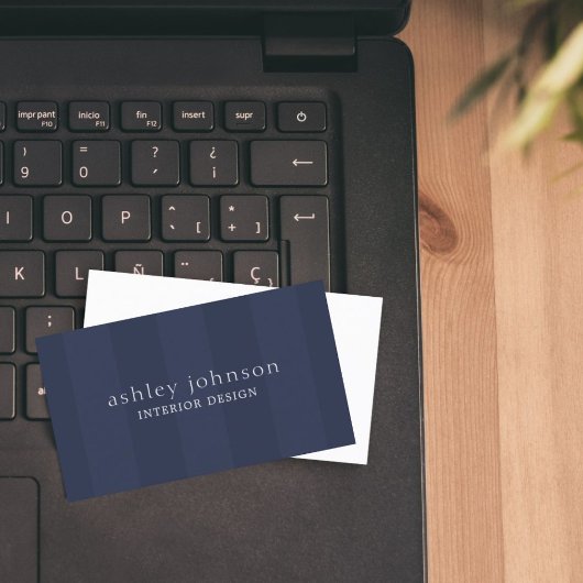 Minimale Elegante Blauwe Strepen Interieur Designe Visitekaartje