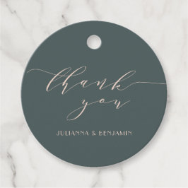 Minimale elegante Blauwgroen dubbelzinnige kunstde Bedankjes Labels