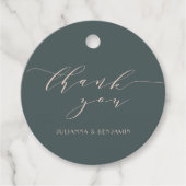 Minimale elegante Blauwgroen dubbelzinnige kunstde Bedankjes Labels (Voorkant)