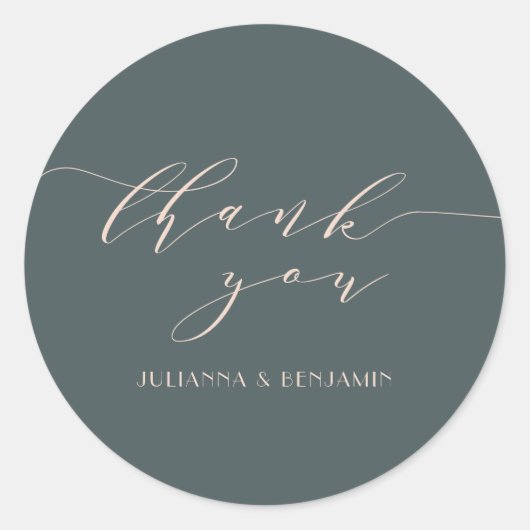 Minimale elegante Blauwgroen dubbelzinnige kunstde Ronde Sticker (Voorkant)