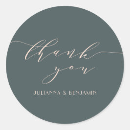 Minimale elegante Blauwgroen dubbelzinnige kunstde Ronde Sticker