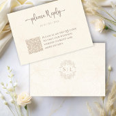 Minimale Elegante Bloemen RSVP | QR-code bruiloft Informatiekaartje