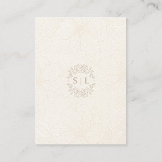 Minimale Elegante Bloemen RSVP | QR-code bruiloft Informatiekaartje (Achterkant)