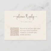 Minimale Elegante Bloemen RSVP | QR-code bruiloft Informatiekaartje (Voorkant)