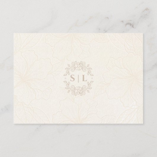 Minimale Elegante Bloemen RSVP | QR-code bruiloft Informatiekaartje (Achterkant)