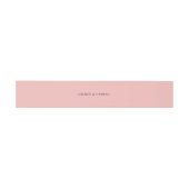 Minimale Elegante Blush Roze Bruiloft Uitnodigingen Wikkel (Vlak)