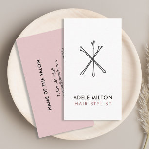 Minimale Elegante Blush Roze Wit Bobby Pins Haar Visitekaartje
