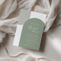 Minimale Elegante Boho Boog Sage Groene Bruidsdouc